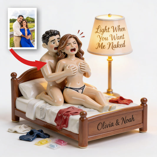 Custom Photo Middle-Aged Latino Couple Funny Acrylic LED Night Light Couple Gift