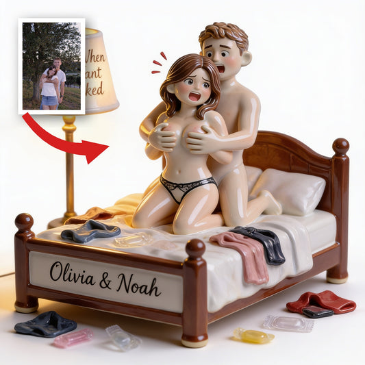 Custom Photo Couple Funny Acrylic LED Night Light, Husband Wife Bedroom Gift