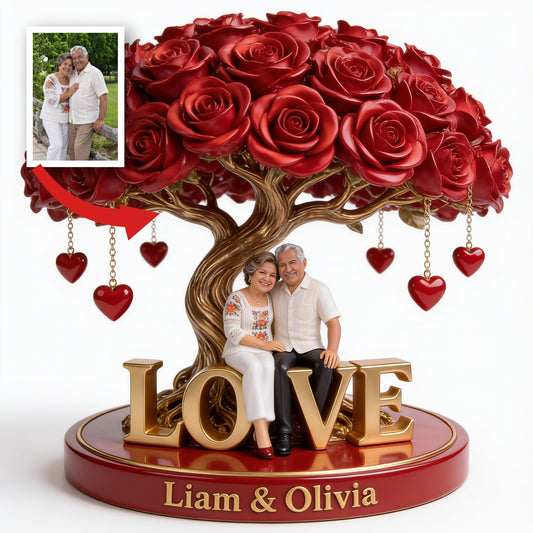 Custom Photo Older Latino Couple Shaped Acrylic Plaque Husband Wife Gift