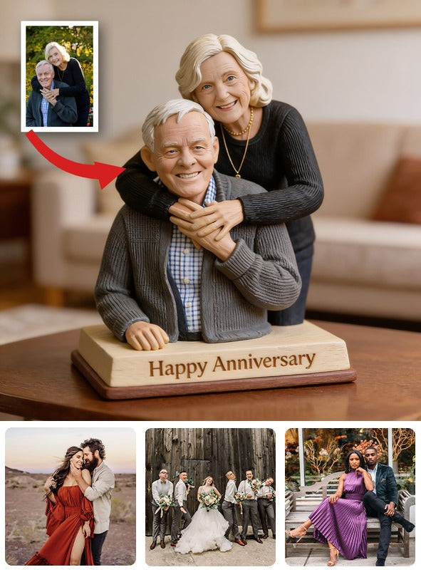 Custom Photo 40th Anniversary 1986 Older Couple Custom Shaped Acrylic Plaque