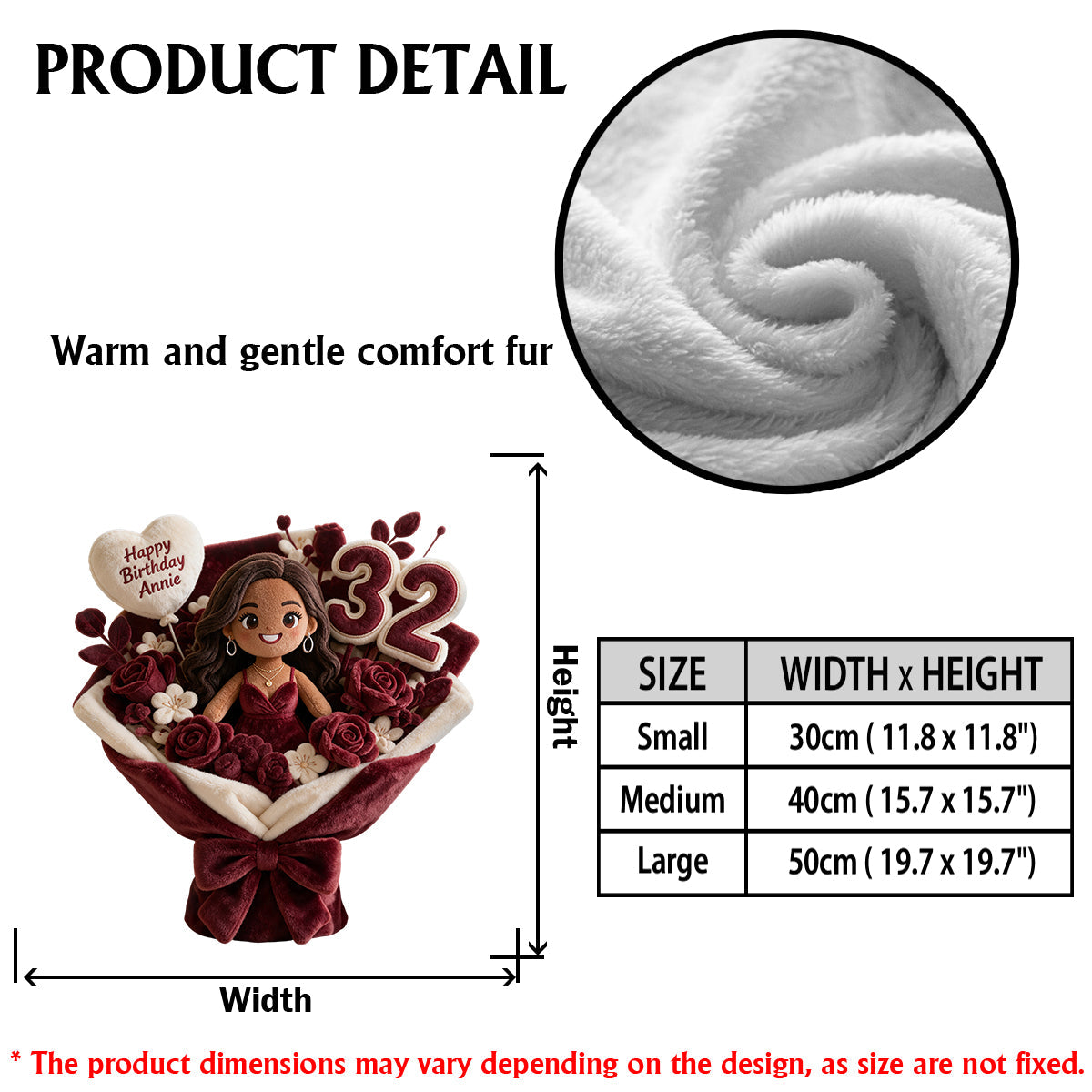 Personalisierte 25. Geburtstagsblumenstrauß Kissen Geschenk