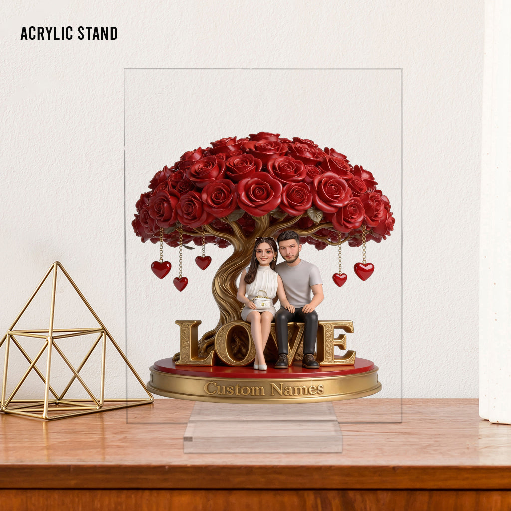 Custom Photo Couple Husband Wife Shaped Acrylic Plaque Romantic Keepsake