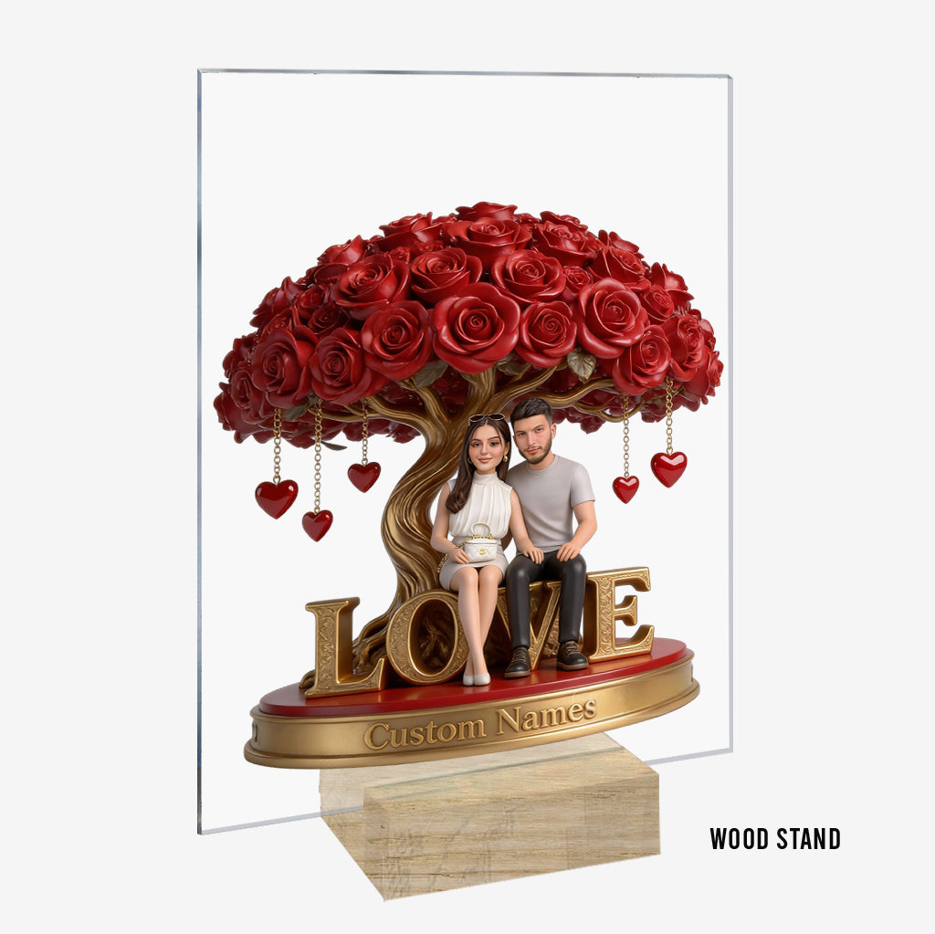 Custom Photo Older Black Couple Shaped Acrylic Plaque Love Tree Keepsake Gift