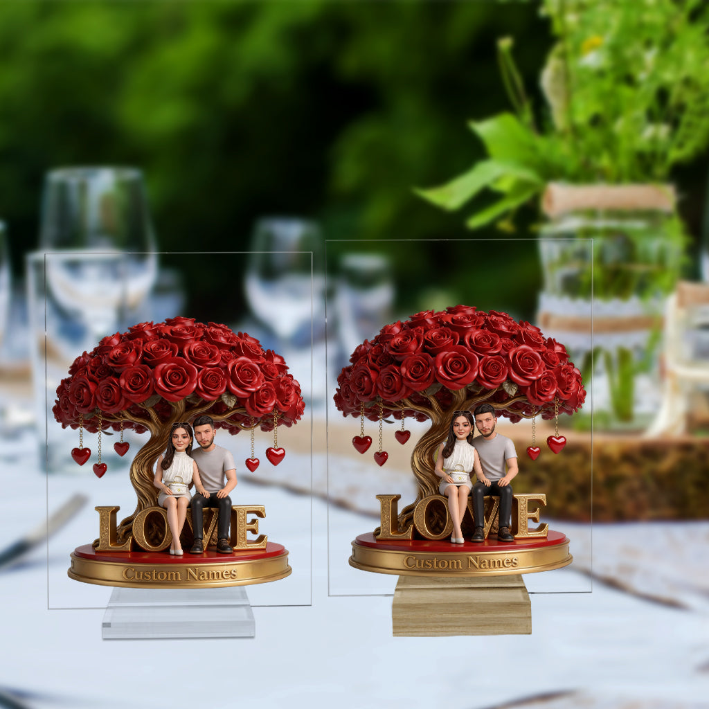 Custom Photo Older Black Couple Shaped Acrylic Plaque Love Tree Keepsake Gift
