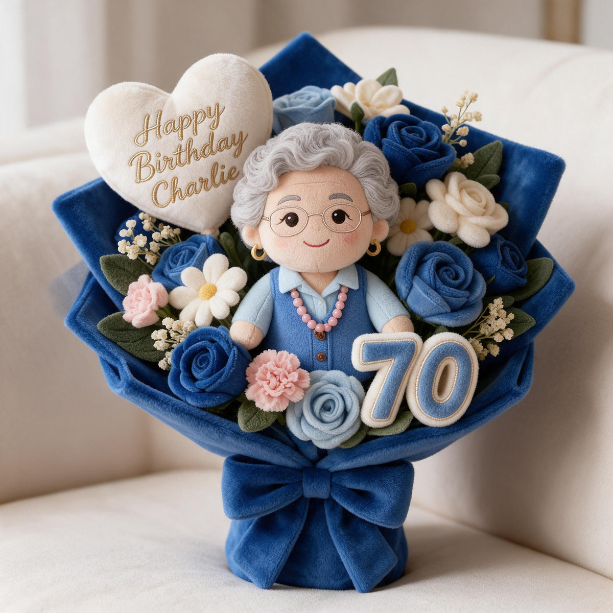 Personalisierte 70. Geburtstags Geschenk für Großmutter - Ältere Latina Frau Kissen