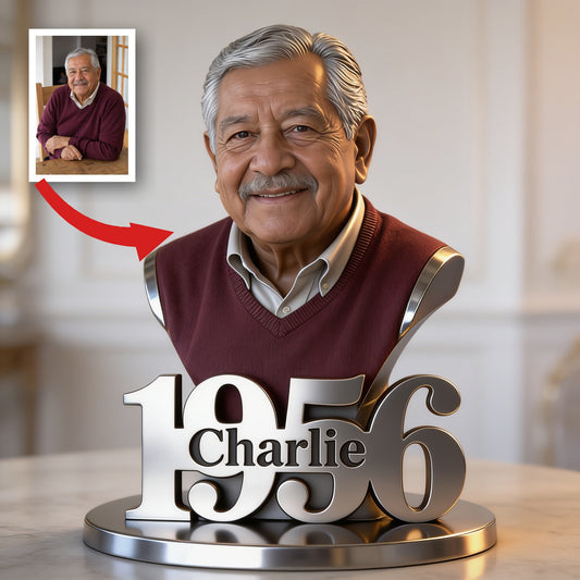 Personalized 70th Birthday Older Latino Man Custom Shaped Acrylic Plaque Gift