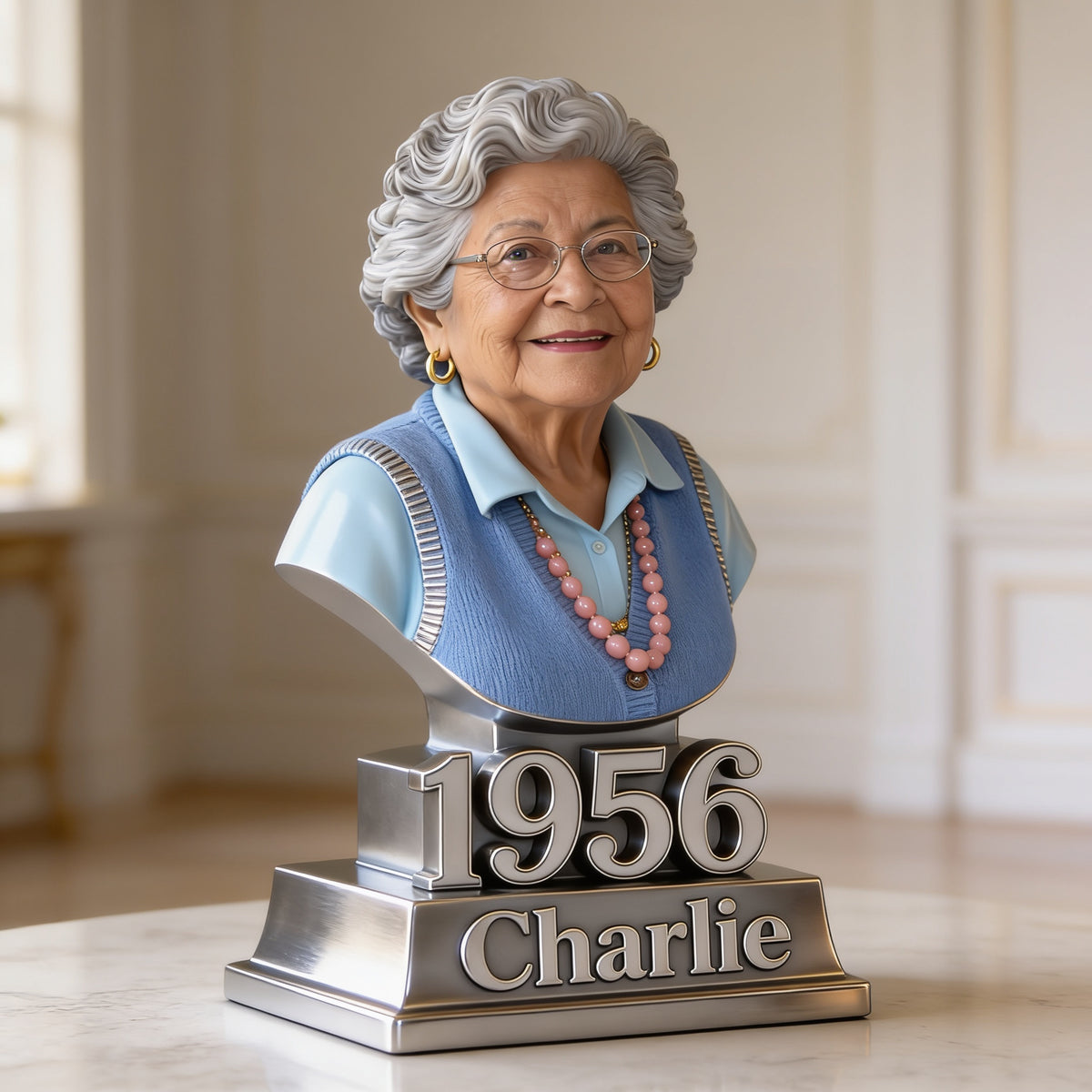 Personalized 70th Birthday Older Latina Woman Custom Shaped Acrylic Plaque Gift