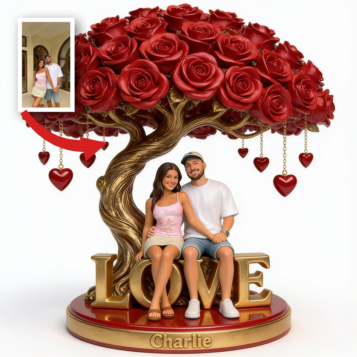 Personalized Latino Couple Custom Shaped Acrylic Plaque Romantic Couple Gift