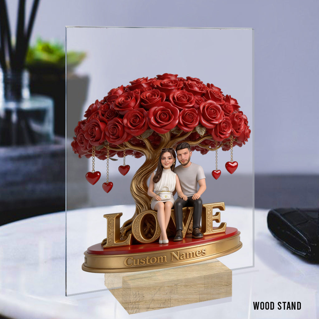 Personalized Latino Couple Custom Shaped Acrylic Plaque Romantic Couple Gift
