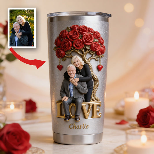 Personalized Older Couple Tumbler Romantic Gift for Parents Grandparents