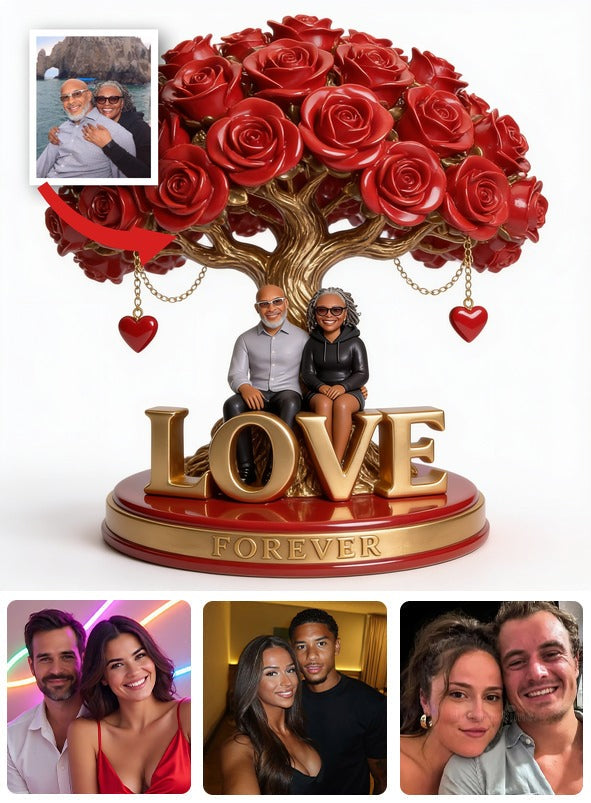 Personalized Middle-Aged Black Couple Custom Shaped Acrylic Plaque Love Gift