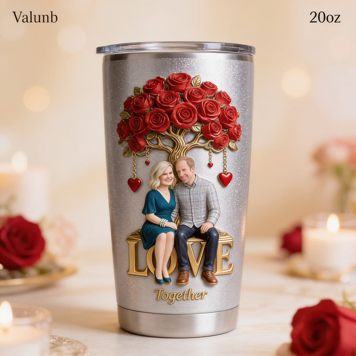Personalized Middle-Aged Couple Tumbler, Romantic Husband Wife Gift