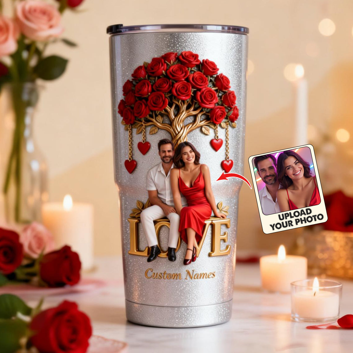 Personalized Middle-Aged Couple Tumbler, Romantic Husband Wife Gift
