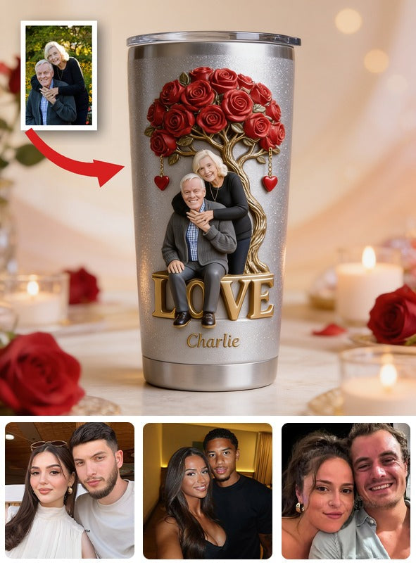 Personalized Older Couple Tumbler Romantic Gift for Parents Grandparents