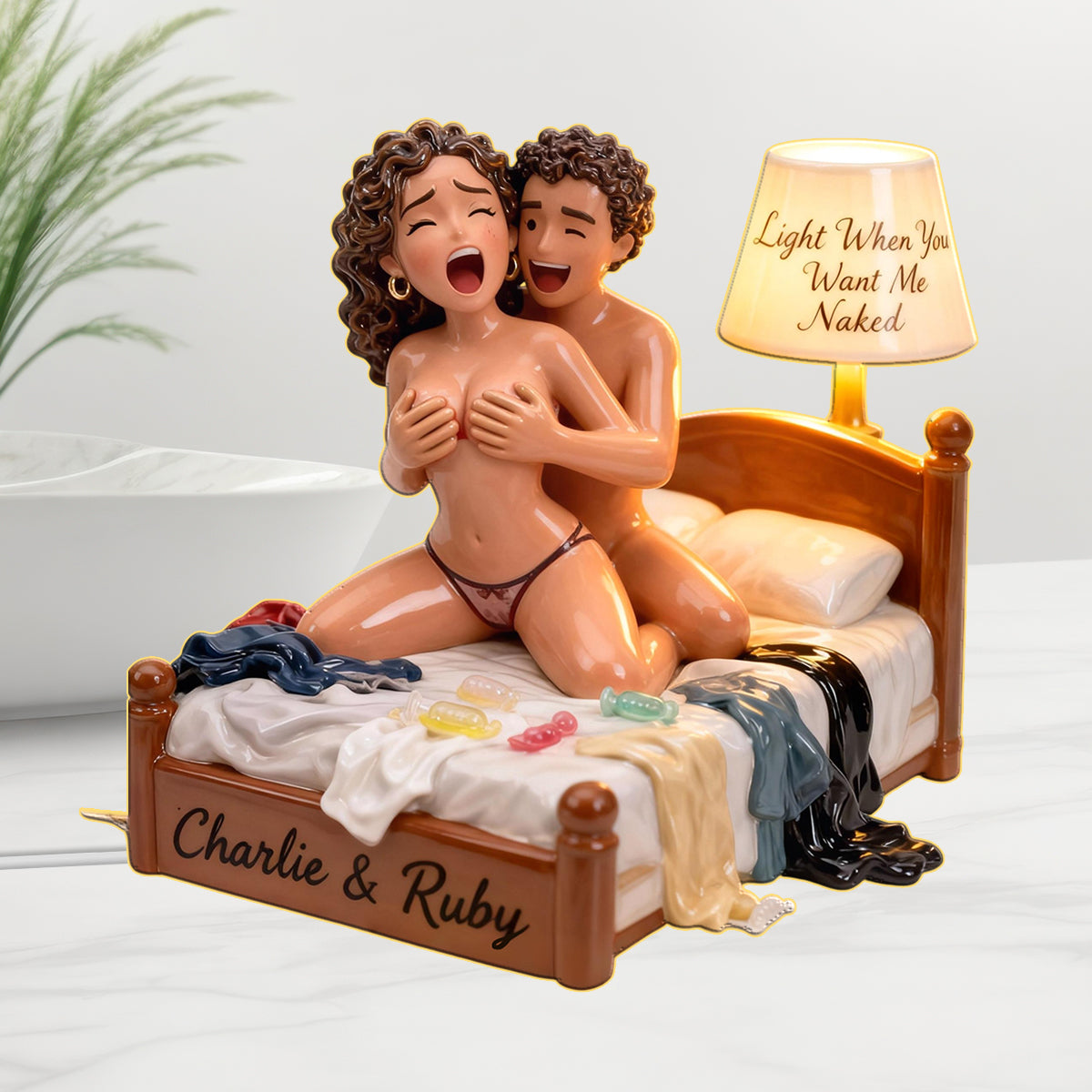 Personalized Latino Couple Acrylic LED Night Light Romantic Bedroom Gift