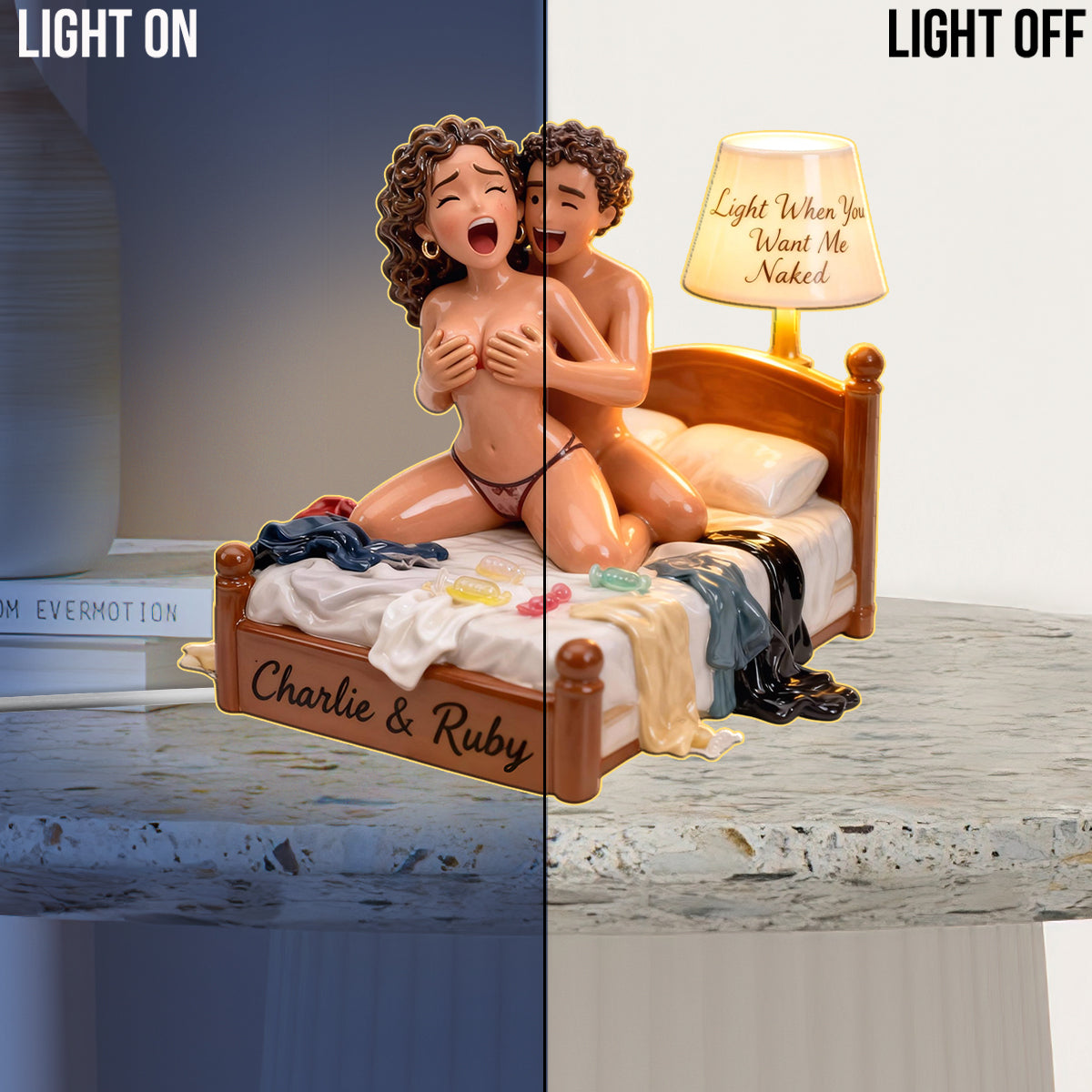 Personalized Latino Couple Acrylic LED Night Light Romantic Bedroom Gift