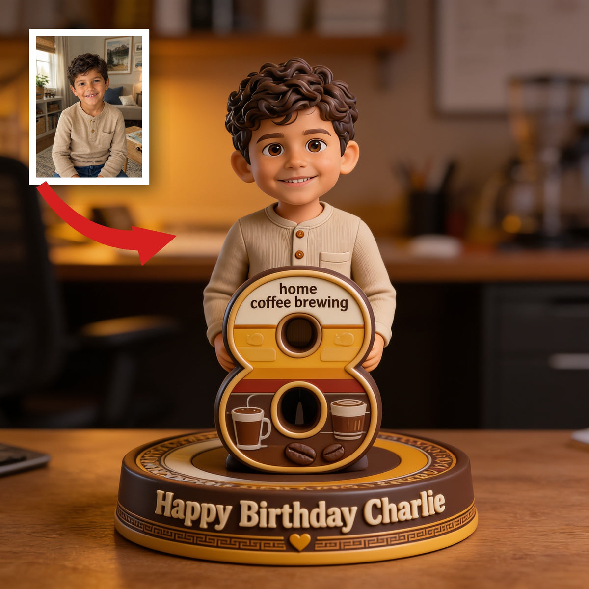 Personalized Birthday Latino Little Boy 3D Figurine, Custom Gift for Son Grandson Nephew