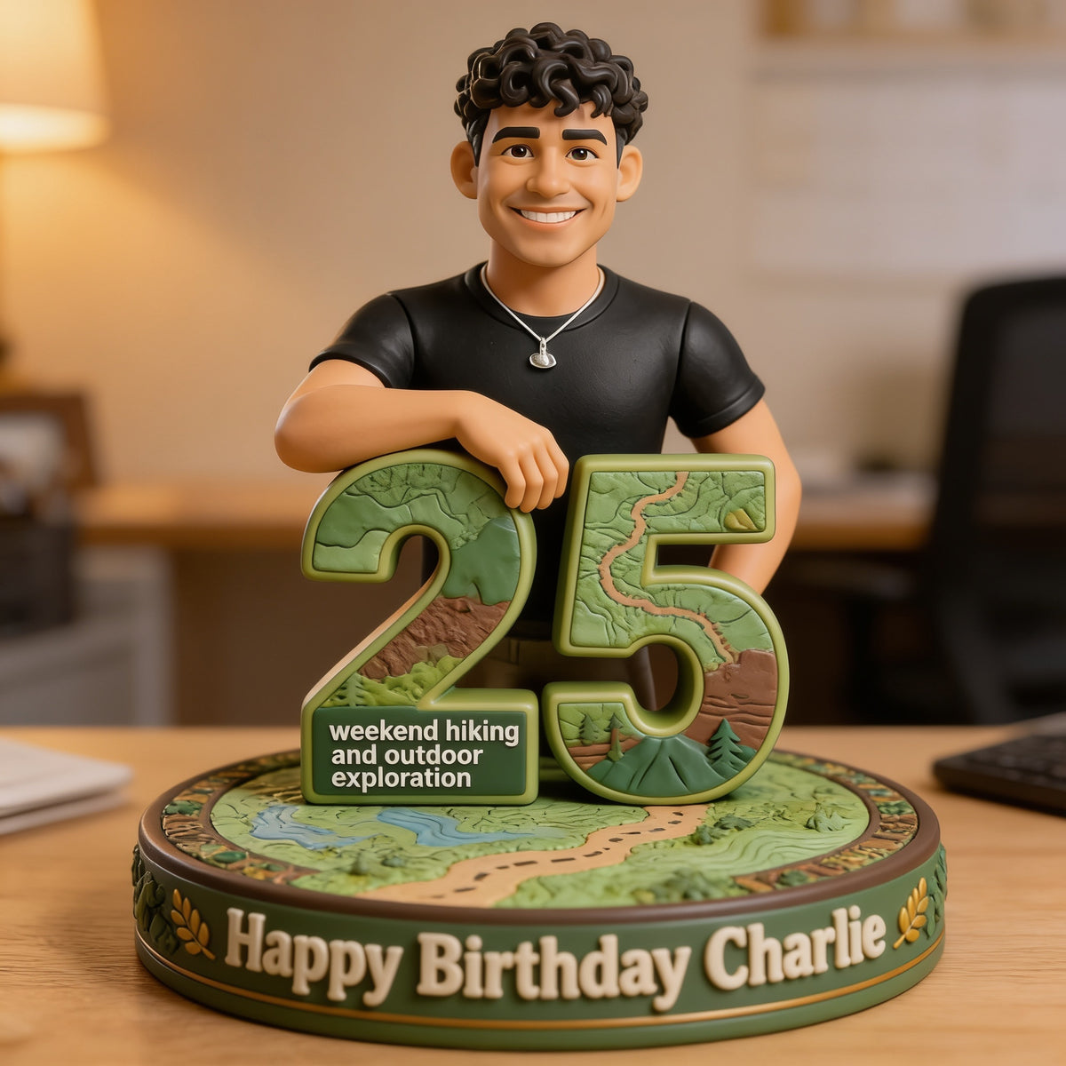 Personalized 25th Birthday Latino Man 3D Figurine Gift for Him
