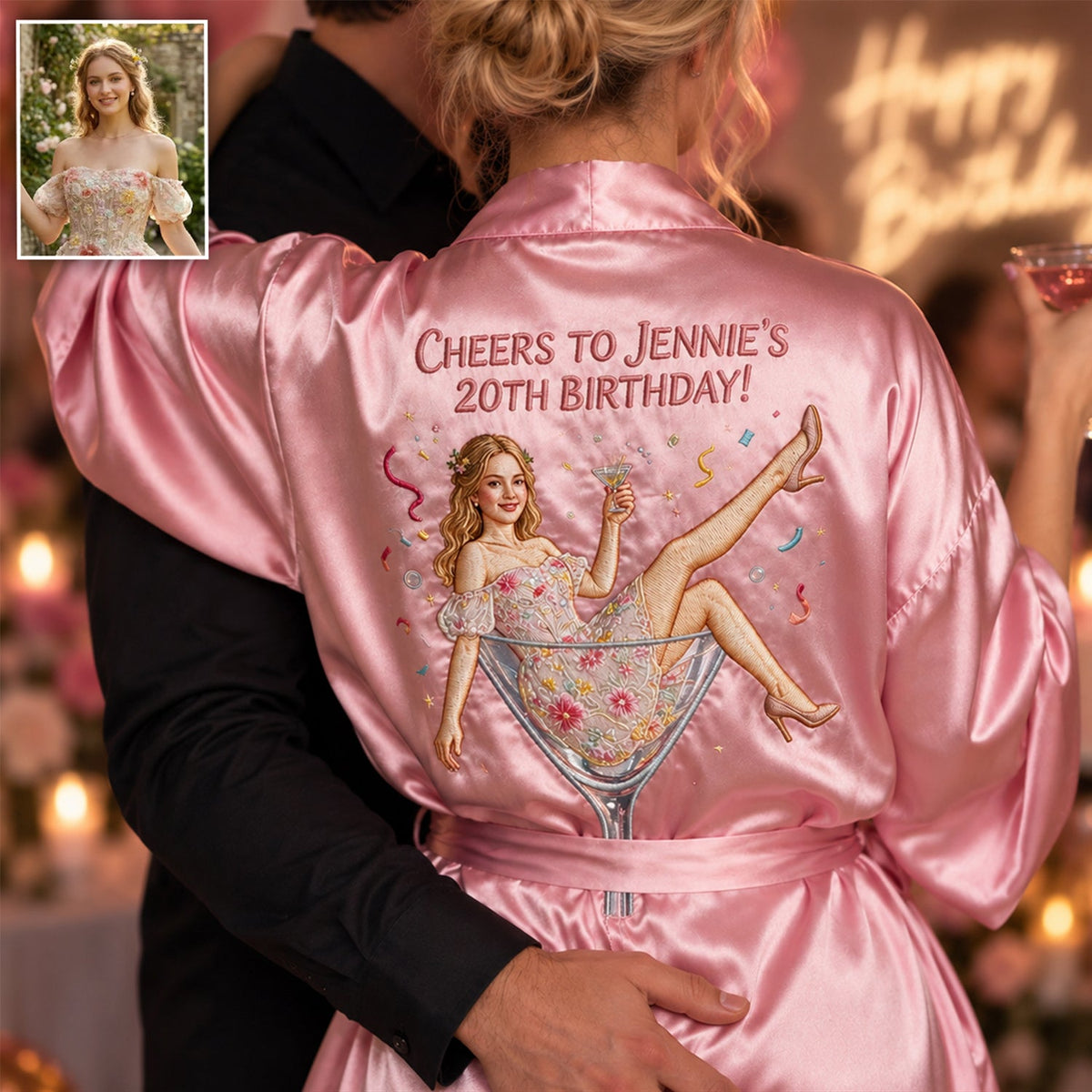 Personalized 70th Birthday Older Black Woman Satin Robe Mom Grandma Wife Gift