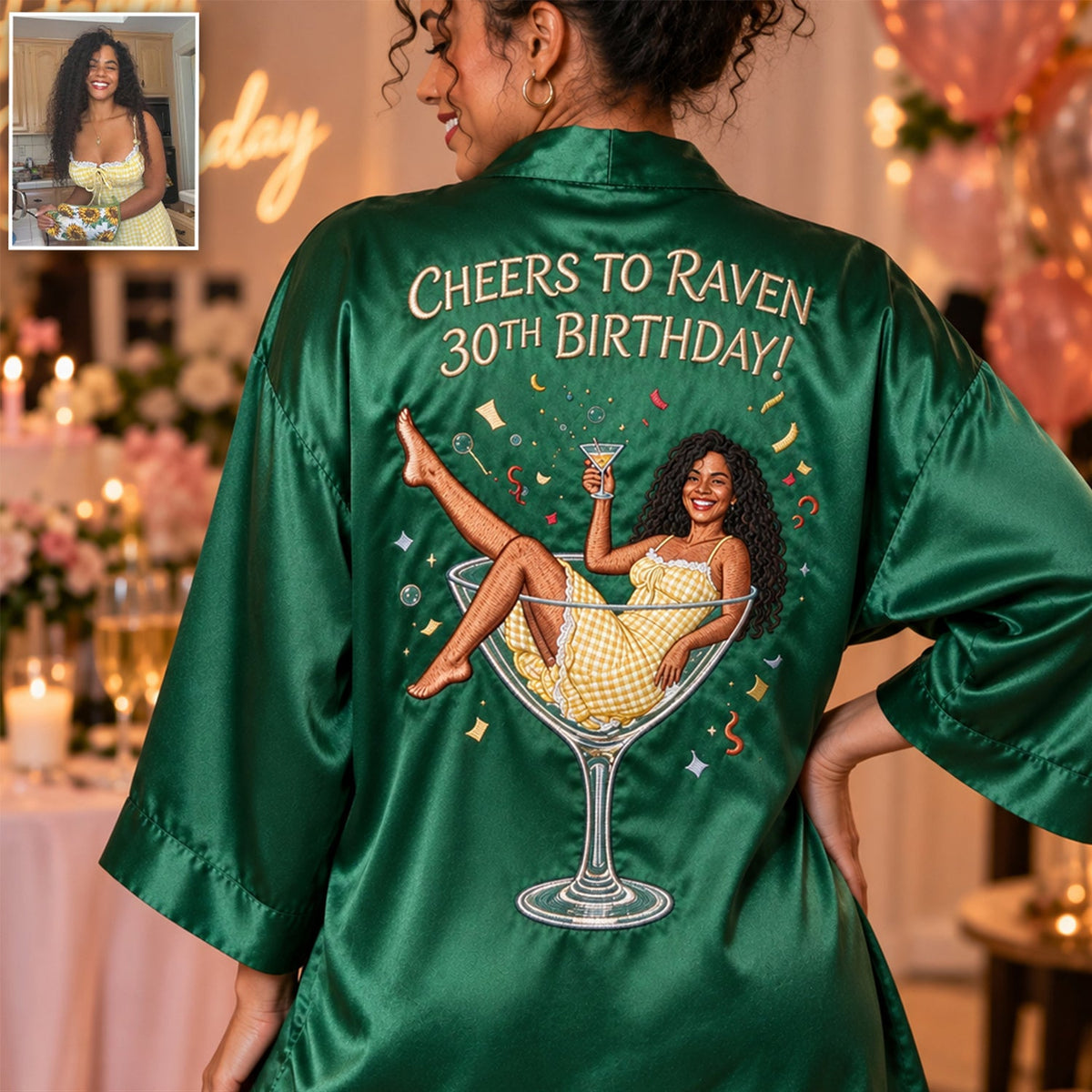 Personalized 45th Birthday Middle-Aged Latina Woman Satin Robe