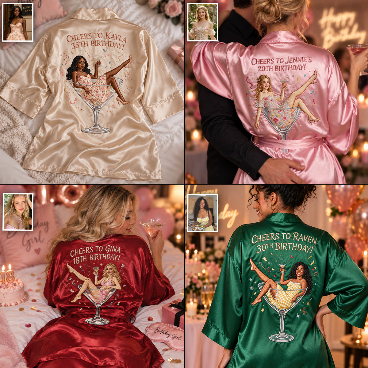 Personalized 45th Birthday Middle-Aged Latina Woman Satin Robe