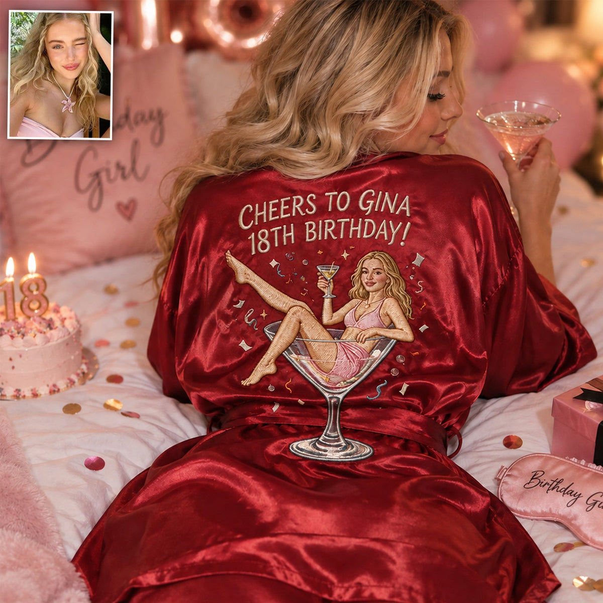 Personalized 45th Birthday Middle-Aged Black Woman Satin Robe Gift for Her