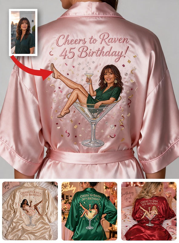Personalized 45th Birthday Middle-Aged Latina Woman Satin Robe
