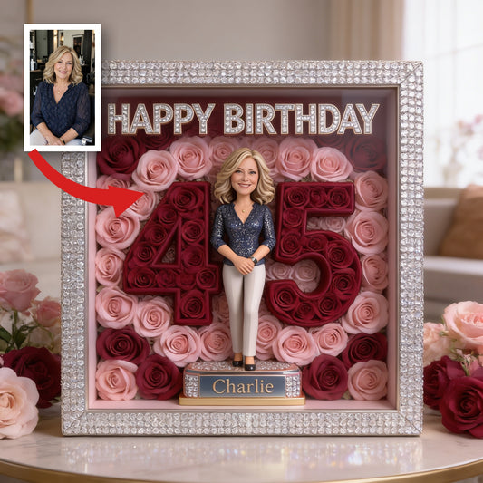 Personalized 45th Birthday Middle-Aged Woman Custom Shaped Acrylic Plaque Gift