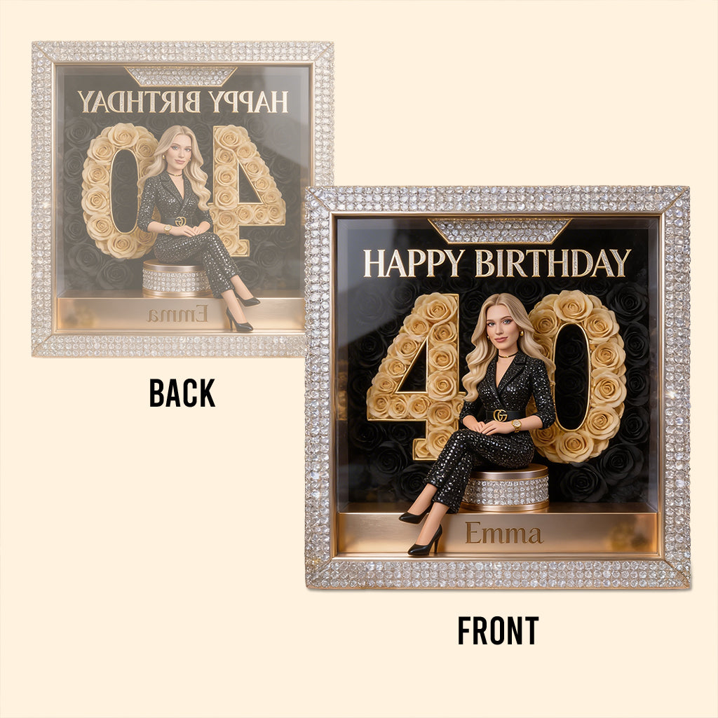 Personalized 45th Birthday Middle-Aged Woman Custom Shaped Acrylic Plaque Gift