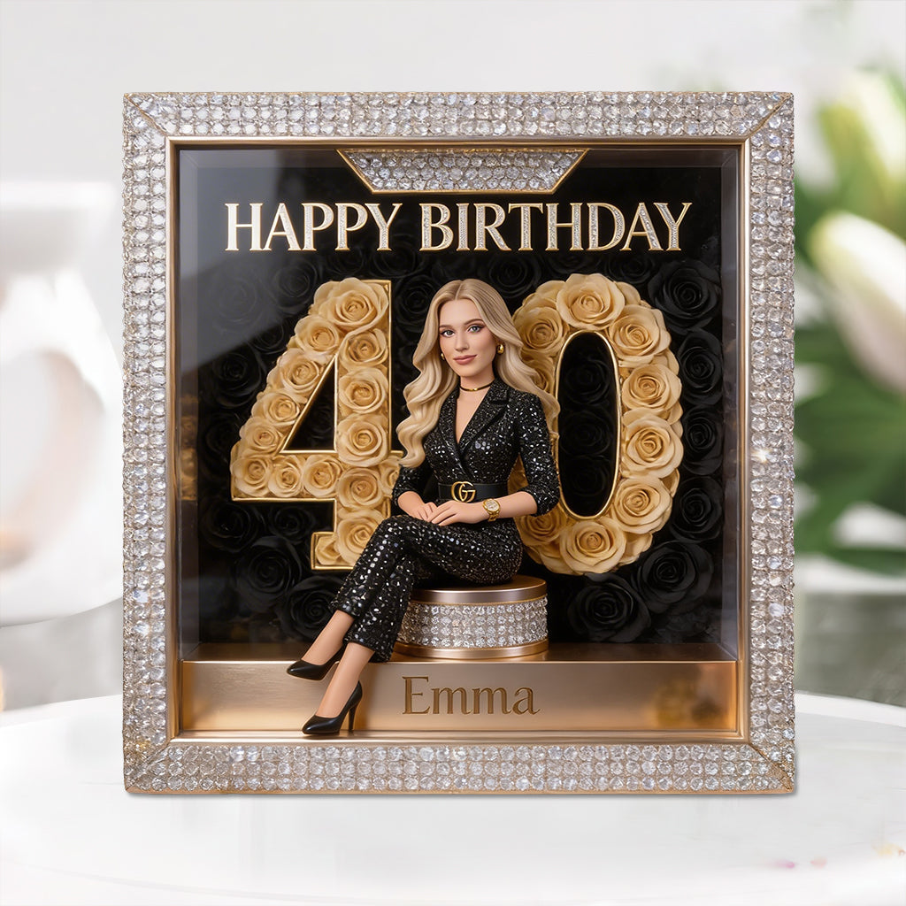 Personalized 25th Birthday Black Woman Custom Shaped Acrylic Plaque