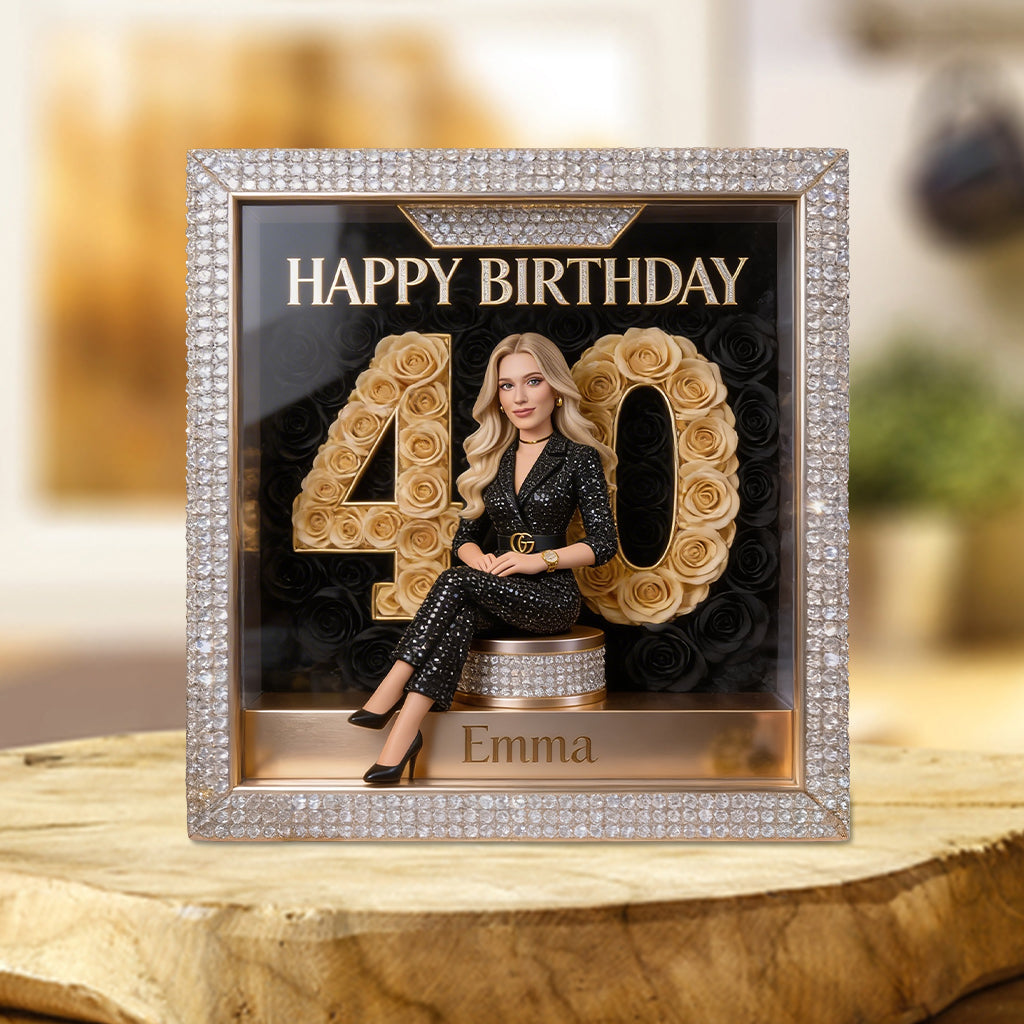Personalized 45th Birthday Middle-Aged Latina Woman Custom Shaped Acrylic Plaque