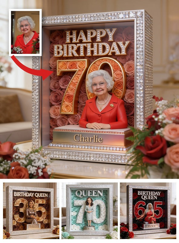 Personalized 70th Birthday Older Woman Custom Shaped Acrylic Plaque Gift