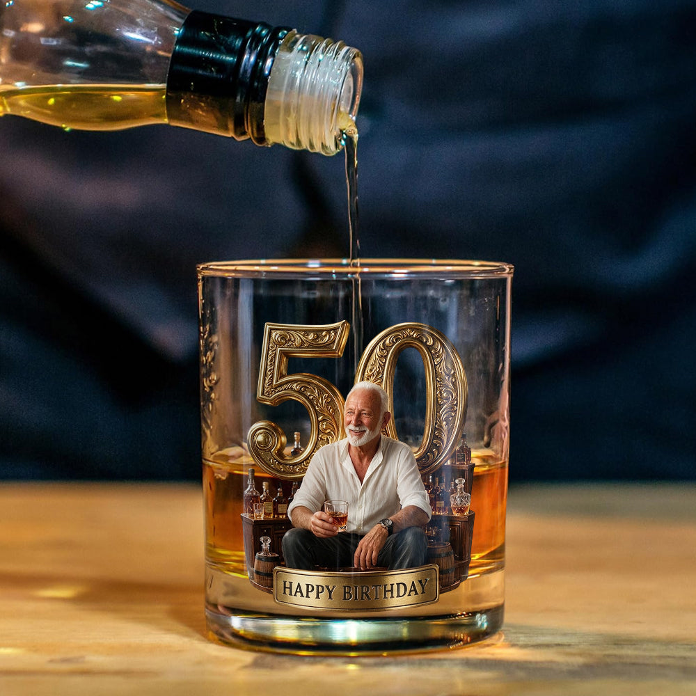 Personalized 25th Birthday Black Man Whiskey Decanter Set Gift For Him