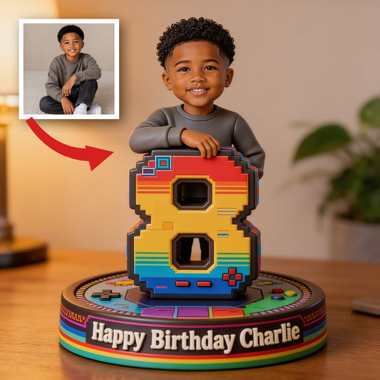 Personalized Birthday Black Little Boy 3D Figurine Son Grandson Nephew Keepsake Gift