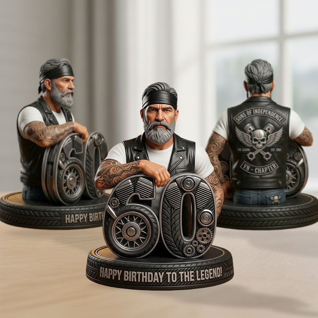 Personalized 70th Birthday Older Black Man 3D Figurine Gift for Dad Grandpa