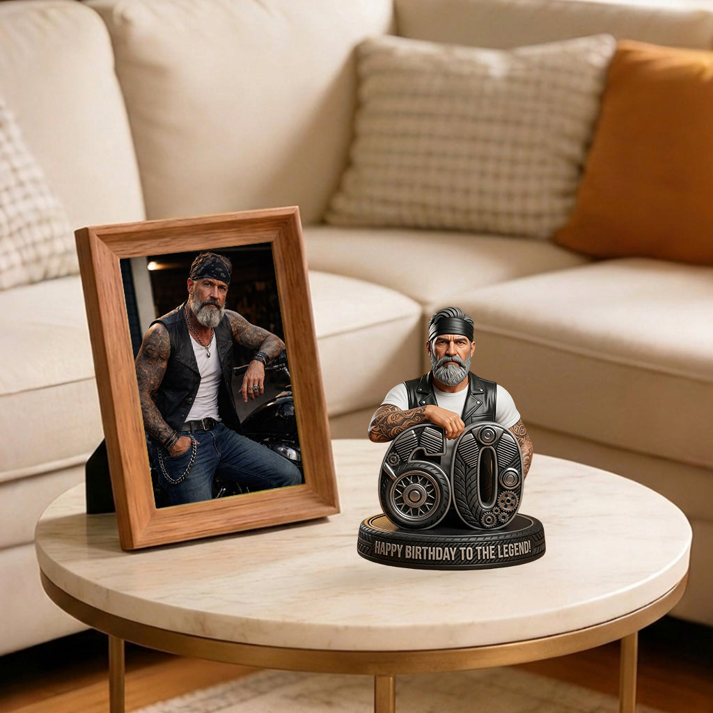 Personalized 45th Birthday Middle-Aged Black Man 3D Figurine Gift for Dad Grandpa