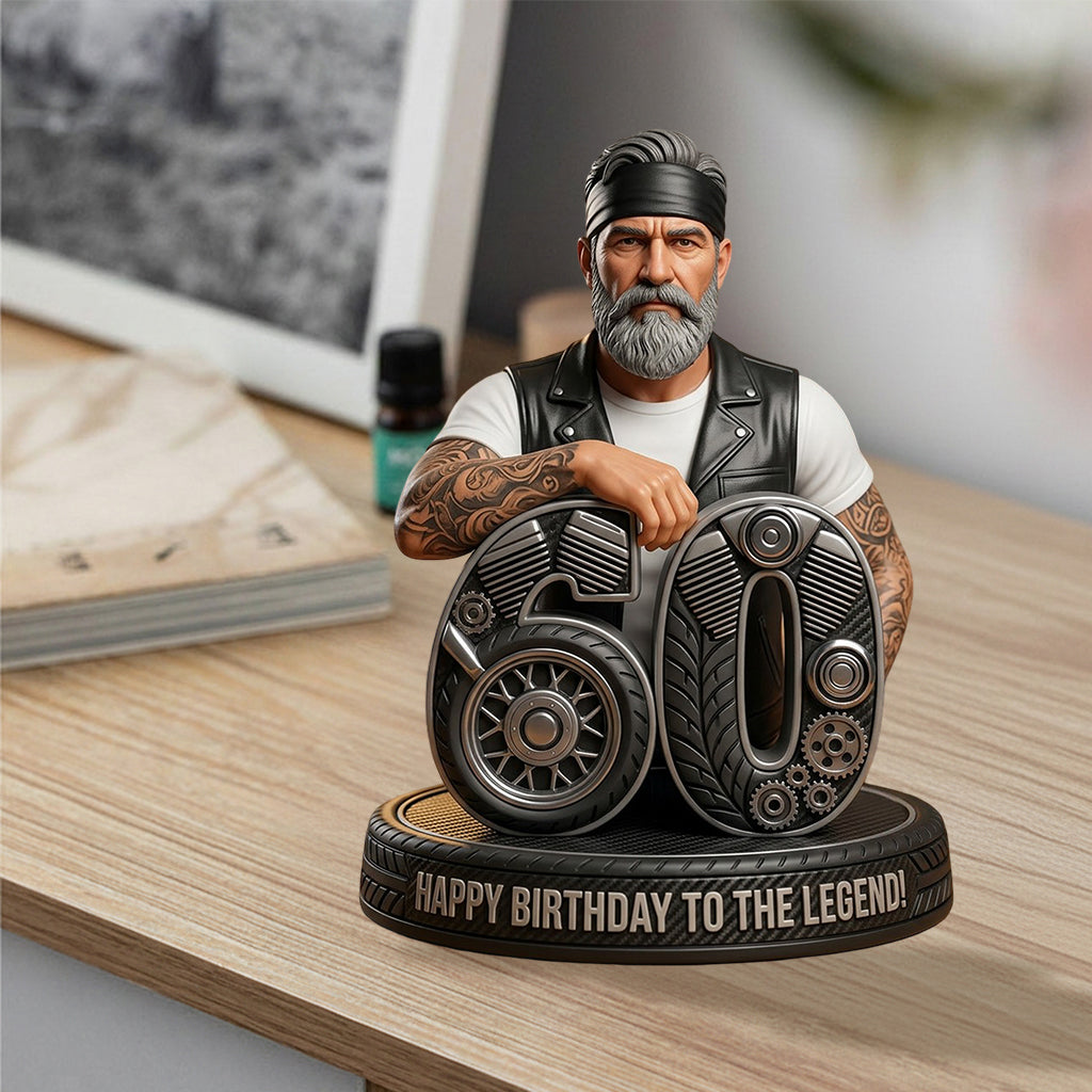 Personalized 45th Birthday Middle-Aged Black Man 3D Figurine Gift for Dad Grandpa