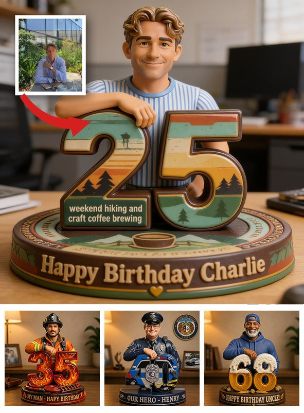 Personalized 21th Birthday Latino Man 3D Figurine Gift for Husband Boyfriend Son