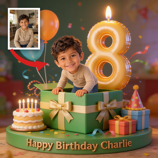 Personalized 8th Birthday Latino Little Boy Custom Shaped Acrylic Plaque Birthday Gift