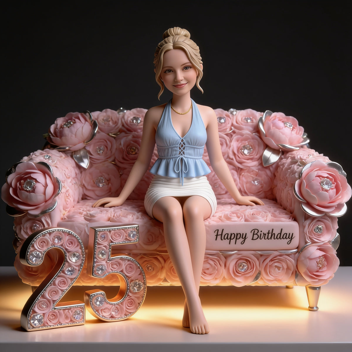 Personalized 25th Birthday Woman Custom Shaped Acrylic Plaque Birthday Gift