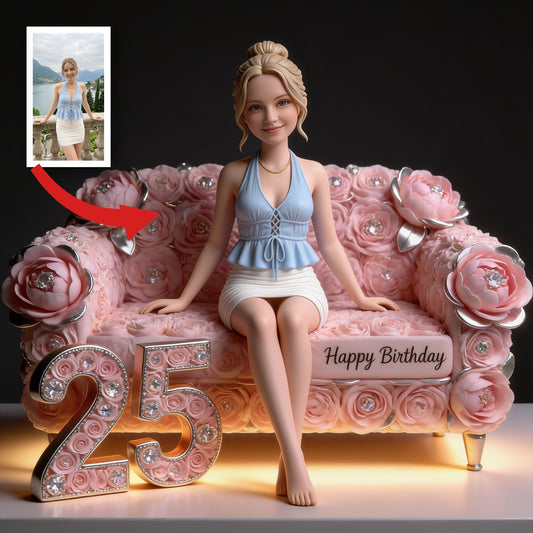 Personalized 25th Birthday Woman Custom Shaped Acrylic Plaque Birthday Gift