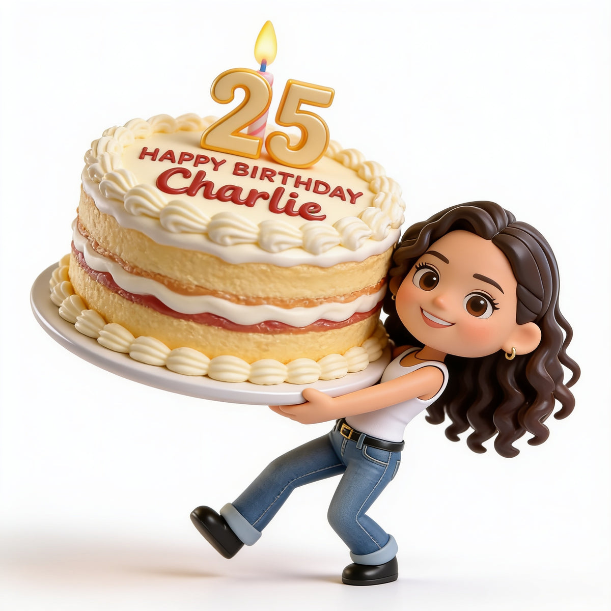 Personalized 25th Birthday Latina Woman 3D Figurine Birthday Keepsake Gift