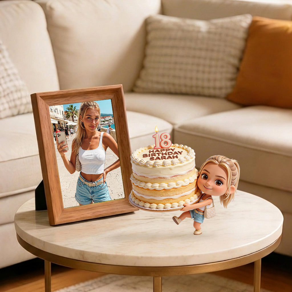 Personalized 45th Birthday Middle-Aged Woman 3D Figurine Keepsake Gift