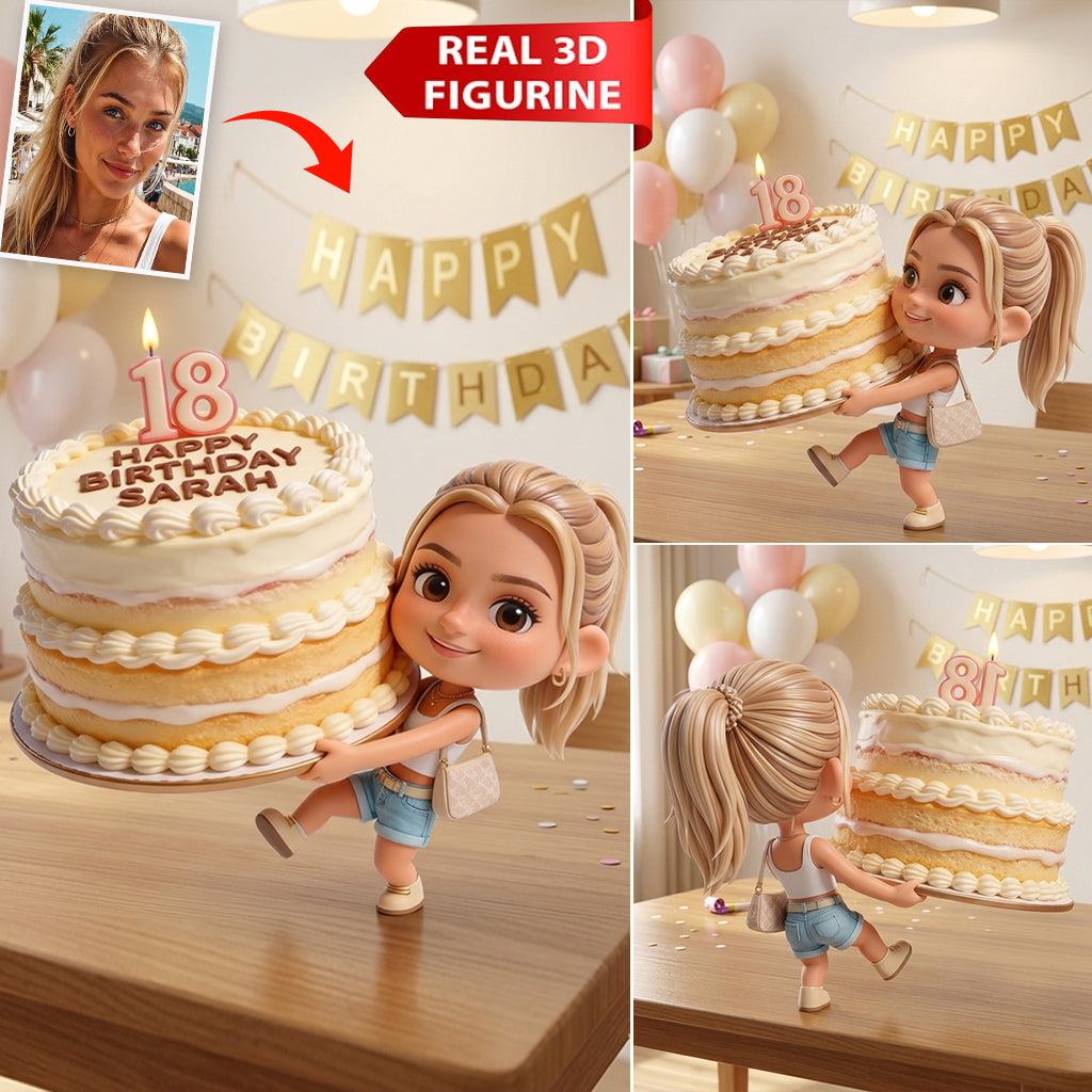 Personalized 70th Birthday Older Latina Woman 3D Figurine Keepsake Gift