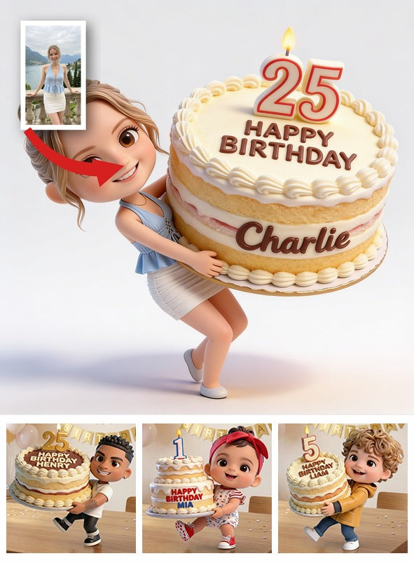 Personalized 25th Birthday Woman 3D Figurine Custom Keepsake Gift