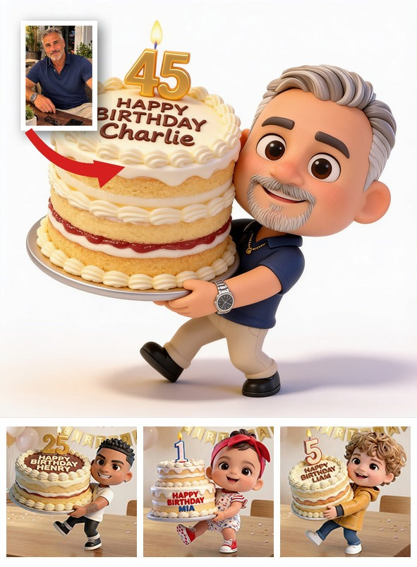 Personalized 45th Birthday Middle-Aged Man 3D Figurine Gift for Dad Husband