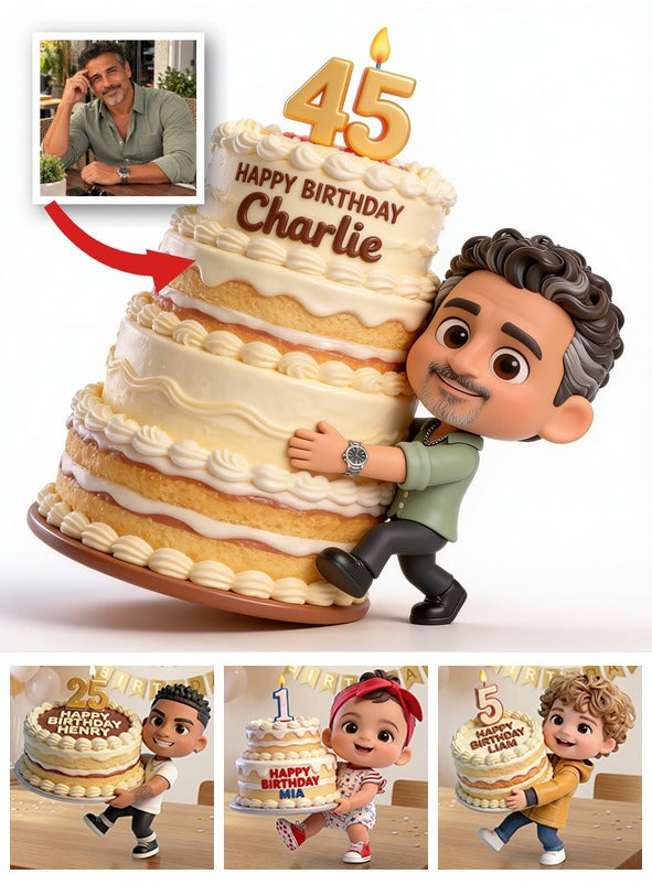 Personalized 45th Birthday Middle-Aged Latino Man 3D Figurine Keepsake