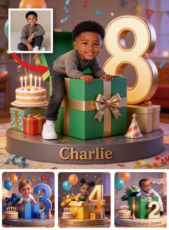 Personalized 8th Birthday Black Little Boy Custom Shaped Acrylic Plaque Son Grandson Nephew Gift