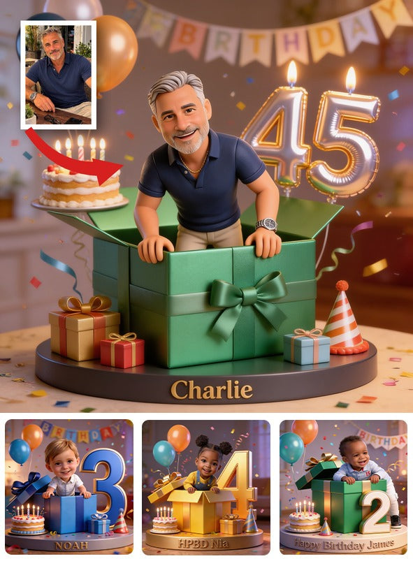 Personalized 45th Birthday Middle-Aged Man Custom Shaped Acrylic Plaque Dad Grandpa Gift