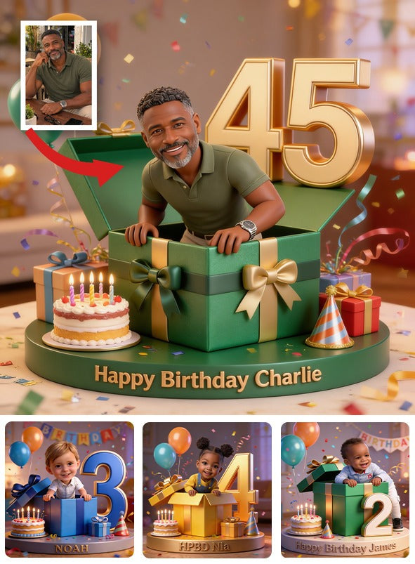 Personalized 45th Birthday Middle-Aged Black Man Custom Acrylic Plaque Gift for Dad Grandpa